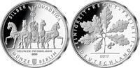 Berlin 1/2 Unze Feinsilber 2017 Die Volks-Unze - Silber Quadriga 999/1000, 15,55 g., 34 mm Ø,in Kapsel CH UNC