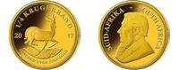Südafrika 1/4 oz<br> 7,78g<br> fein<br> 22,00 mm Ø Krügerrand 1/4 oz. - Springbock <b> Jubiläum -50 Jahre Krügerrand- </b>SELTEN! -