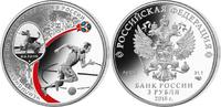 Russland 3 Rubel <br> <b>ohne Etui/Box,</b> Fußball Weltmeisterschaft 2018 in Russland, -Kazan- <b>koloriert</b> -