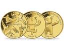 Südkorea 3000 Won 3 Münzen Winter Oly.PyeongChang 2018, Komplettsatz alle 3 Mz. Kapsel & Zertifikat & Etui -