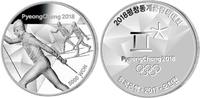 Südkorea 5000 Won Winter Olymp. PyeongChang 2018 Skilanglauf, <b>9 / 16</b> Kapsel&Zertifikat&Etui -