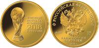 Russland 50 Rubel,<b> im offizielle FIFA Etui/Box,</b> Fußball Weltmeisterschaft 2018 in Russland, -Pokal/Trophäe- <b>1/4 oz. Gold </b> -