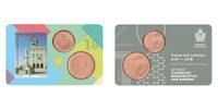 San Marino 0,01 <br>& 0,05 <br>& 1 Euro <br>Briefmarke Coincard, 2018 * mit 1 & 5 cent Kursmünze & 1 Euro Briefmarke, <b>Nr. 1</b> -