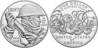 USA 1 $ 100 Jahre Ende WW1 (World War I), inkl. Kapsel & Etui & Schuber & Zertifikat -