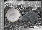 Neuseeland 1 $ Kiwi,<br> 1 oz. -- Brown Kiwi - Apteryx Mantelli, -