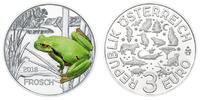 Österreich 3 Euro Tier - Taler - Serie -Frosch-, <b>09 / 12</b> Ausgaben,<b> -