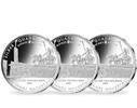 Berlin 1-1/2-1/4 Unze Feinsilber <b>Die 11. Volks-Unze</b> -Silber Quadriga 999/1000, 31,1 g., 37mm Ø,3 Medaillen -