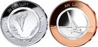 Deutschland 10 Euro x<br> 2 Münzen = 20 Euro In der Luft & An Land,<br> <b> 2 Münzen </b>(Prägestätten nach unsere Wahl)</b> -