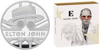 Großbritannien 10 Pounds<br>155,5g fein<br>65,00 mm Ø „Elton John“ exklusive Würdigung einer der beliebtesten Künstler,<b>RAR!</b> -