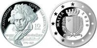 Malta 10 Euro 250. Geburtstag Ludwig van Beethoven, inkl. Kapsel, Zertifikat und Etui -RAR!- -