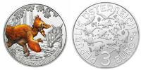 Österreich 3 Euro Super - Saurier - Deinonychus Antirrhopus-, <b>07 / 12</b> Ausgaben,<b> -