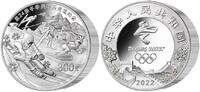 Peking - China 300 Yuan <br> <b>1 kg</b> Winter Oly. Peking 2022,<b>1/1 Skisportarten &Snowboarding</b> <b>mit Etui </b> -
