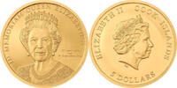 Cook Inseln 5 Dollar<br>0,5g fein<br>11 mm Ø Queen Elizabeth II - In Memoriam, 21. April 1926 - 08. September 2022 -