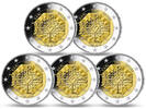 Deutschland 2 Euro<br> 5x 1275. Geburtstag Karl der Große, <br><b>kompl. Satz </b> (5 Prägestätten) -