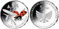 Deutschland 5 Euro<br> 1x Wunderwelt Insekten 2/9 - Siebenpunkt Marienkäfer,<br><b>A,<b> -