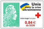 Frankreich - <b> Einzelmarke o </b> 1 x 1,16 €uro plus 1 x 0,84 €uro als Spende Vereint in der Ukrainekrise - Grüner Brief <b>sofort lieferbar!</b> -