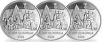 Berlin 1-1/2-1/4 Unze Feinsilber <b>Die 15. Volks-Unze</b> -Silber Quadriga 999/1000, 31,1 g., 37mm Ø,3 Medaillen -