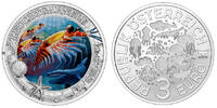Österreich III.Serie 3 Euro Leuchtende Meereswelten - Leuchtgarnele, <b>03/12</b> Ausgaben,<b> -