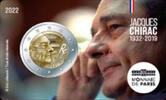 Frankreich 2 Euro 90.Geburtstag Jacques Chirac 1932-2019 (Präsident) - im Blister -