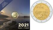 2 Euro 2021 Finnland 100 Jahre Unabhängigkeit von Aland - Klappschachtel & Zertifikat(RAR) PP Bimetall