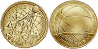 USA 5 $ Basketball Hall of Fame - Gold - in Kapsel inkl. Etui & Zertifikat - RAR! -