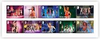 Großbritannien <b> 10 Werte xx </b> Britische Pfund (GBP) 30-jährigen Bestehen der Spice Girls, auf grandiosen Briefmarken -