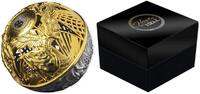 Samoa 5 Dollar <br>24 Karat vergoldet<br>50 mm Ø Heaven & Hell - Spherical Coin 2 oz.Silber, inkl.Zertifikat und Etui/Box, RAR! -