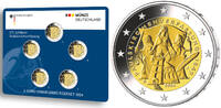Deutschland 2 Euro<br> 5x 175. Jubiläum Paulskirchenverfassung, <br><b>kompl. Satz </b> (5 Prägestätten) -