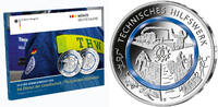Deutschland 10 Euro<br><b>SOFORT LIEFERBAR! </b> Im Dienst der Gesellschaft - Technisches Hilfswerk,<br> <b> Prägestätte F, </b> -