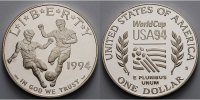 USA 1 $ Fußball WM in den Vereinigten Staaten von Amerika,in Kapsel inkl.Etui&Zertifikat -