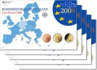 Deutschland 5,88<br> x5 Kursmünzensatz<br><b>kompl. Satz</b><br>(5 Prägestätten) -