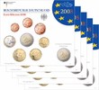 Deutschland 5,88<br> 5x Kursmünzensatz<br> <b> kompl. Satz</b><br>(5 Prägestätten) -