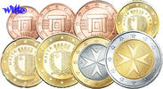 Malta 1 Cent -2 Euro, <br> 3.88 € Kursmünzen, kompl. Satz 2016 -