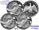 Deutschland, Bundesrepublik 10 DM 2. Ausg. Oly. Arme, <b>kompl. Satz (D/F/G/J)</b> -