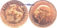 Provinz Westfalen 100 Mark Notgeld- Freiherr vom Stein -dünne Ronde- Bronze, vergoldet<br>Jaeger N14 -