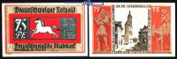 Braunschweig 75 Pfg Braunschweiger Staatsbank, Seria Alt-Braunschweig, <br>Grab.155.2j -