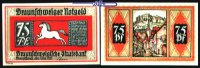 Braunschweig 75 Pfg Braunschweiger Staatsbank, Serie Blankenburg am Harz, <br>Grab.155.4i -