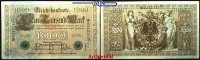 Deutsches Reich 1000 Mark Reichsbanknote, Brauner Tausender, Ro.46b, 2 grüne Siegel, Serie C, Udr.-Bst. F, -
