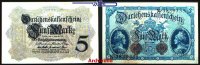 Deutsches Reich 5 Mark Reichsbanknote, Ro.48b, Serie A-Z, -