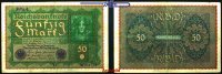 Deutsches Reich 50 Mark Inflation, Reichsbanknote, Ro.62d, sog.Wiener, Reihe 4, Druckerei Otto Elsner -