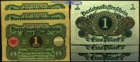 Deutsches Reich 1 Mark x 3 Inflation, Darlehens kassenschein, Ro.64, mit fortlaufender Nr. -