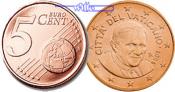 Vatikan 5 Cent Kursmünze, 5 Cent * <b>letzte Münze Papst Benedikt XVI. </b> -