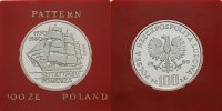 Polen 100 Zlotych 50 Jahre Segelschulschiff -Dar Pomorza- PROBE , (Silber) -