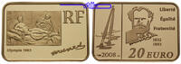 20 Euro 15,64g fein 31x21 mm 2008 Manet, Edouard, 2. rechteckige Münze aus Frankreich in Kapsel & Zertifikat ProofGold