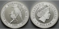 Australien 1 $ 1999 Kookaburra stgl 224,99 EUR  Excl. 19,00 EUR Verzending