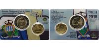 San Marino 2,10 Kursmünzensatz / Minisatz / Minikit / Coincard, 10 cent & 2 Euro -