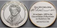 Schloss Neuhaus 26,07g <br>roh,<br> 40mm Ø Medaille in Silber / Friedrich Wilhelm Adam Sertürner - Entdecker des Morphium -