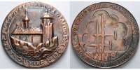 Paderborn Zinn,<br> bronziert,<br>150,77g,<br>79mm Ø Sportlermedaillen, 17.Segelflug WM Paderborn-Haxterberg/mittelalt.Stadtsiegel -