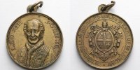 Italien, Kirchenstaat Papst Leo XIII,50 j.Priesterjubiläum a.31.12.1887,tragbare Medaille m.Öse u.Ring -