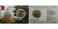 Vatikan 50 Cent Kursmünze, 50 Cent in originaler City - Coincard <b> Nr.2 -